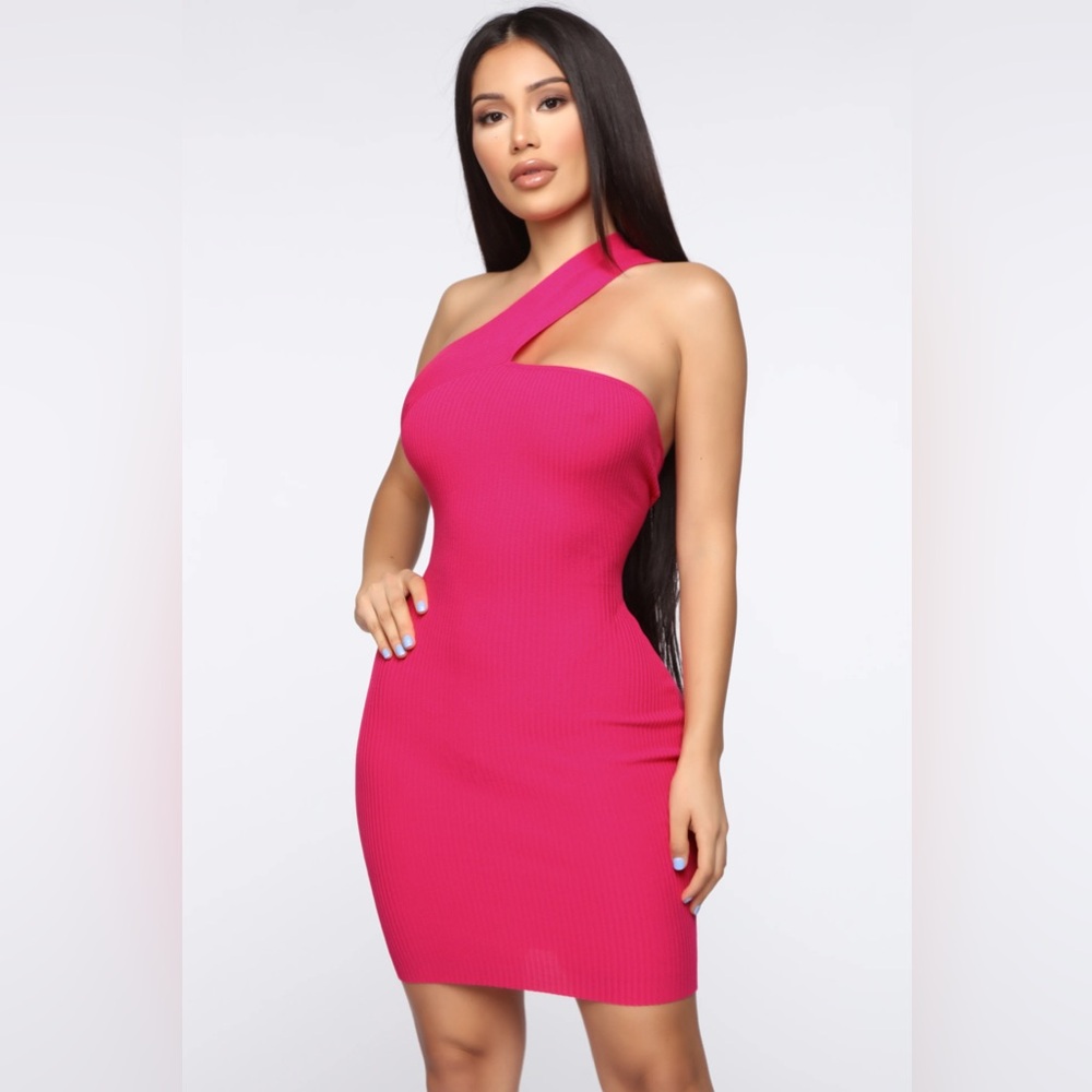 FASHION NOVA Seduce Me Mini Dress - Hot Pink